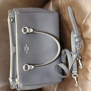 Authentic Coach Purse Gray Leather